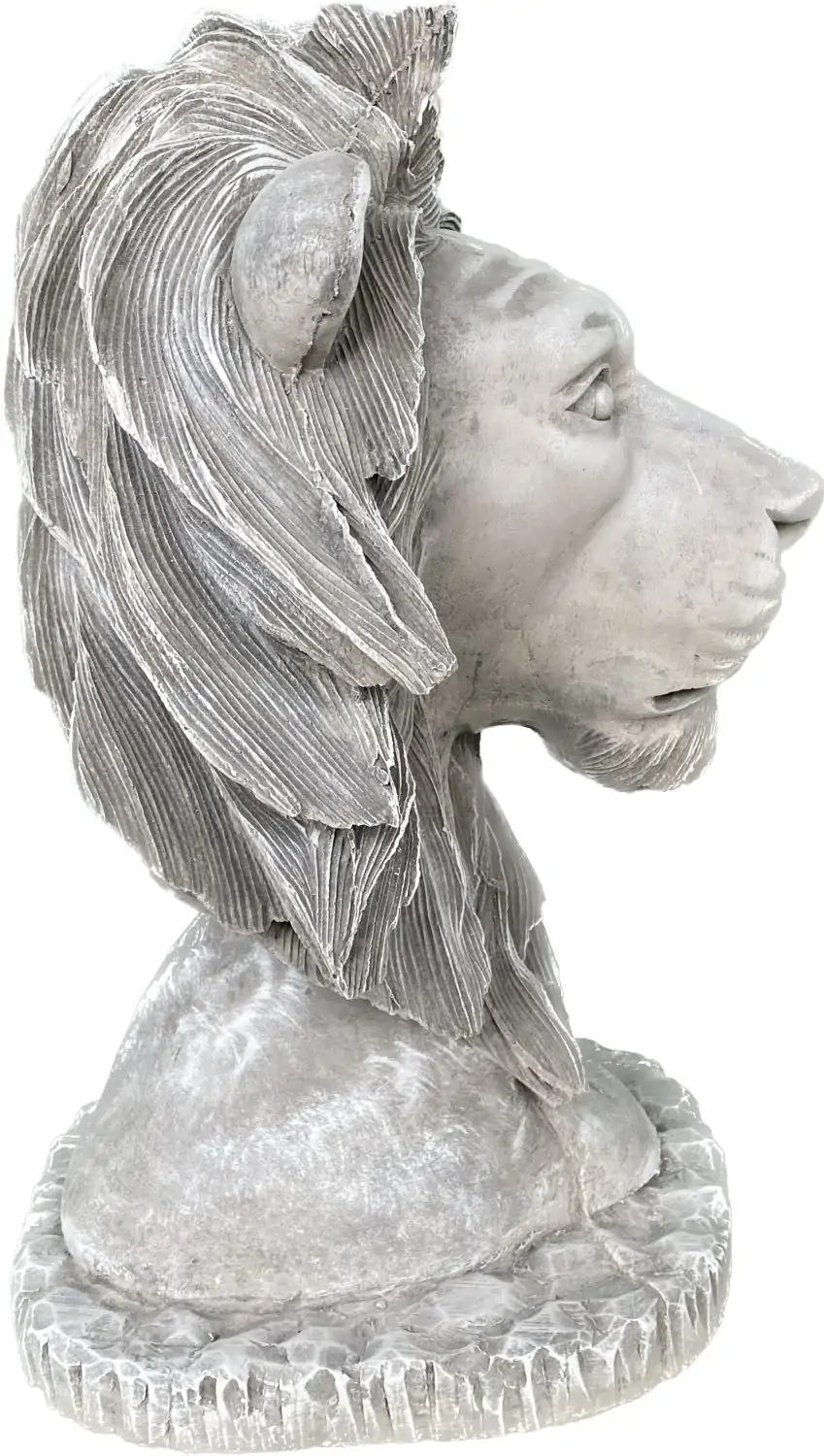 Artikelbild 4 des Artikels “Cormac - Löwenkopf auf Sockel, 45cm H | Steinguss “